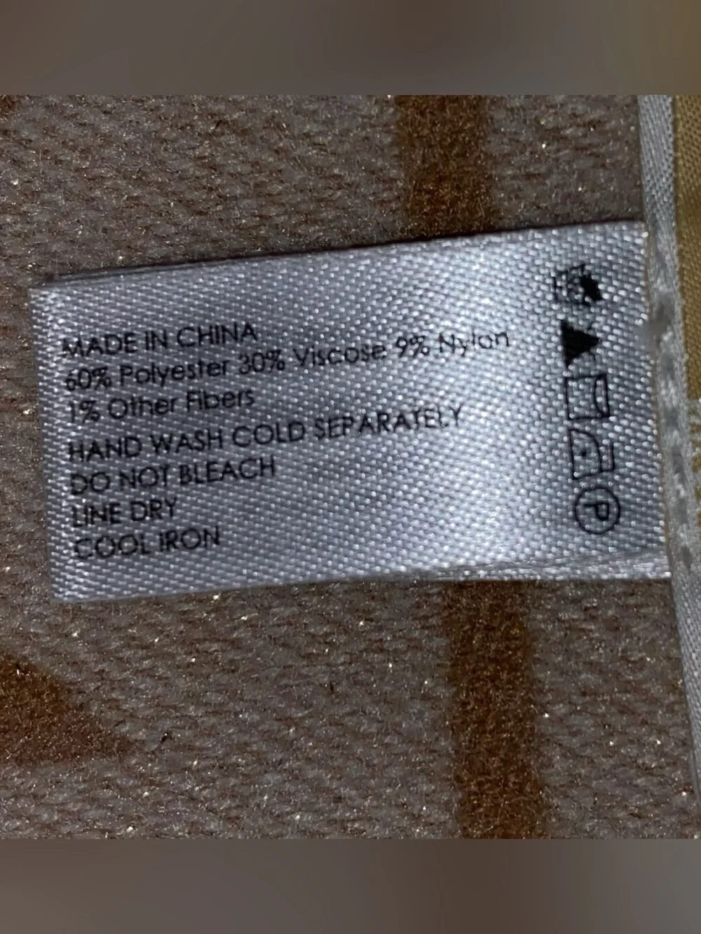MICHAEL KORS Wrap Scarf Signature “MK” Logo Scarf Beige Camel Tan 75”x 26”